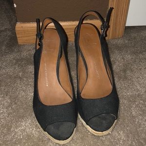 Franco Sarto black wedges.
